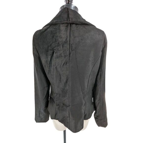 Cartonnier Women Black Velvet Long Sleeve Blazer Jacket Size Medium - Picture 6 of 14